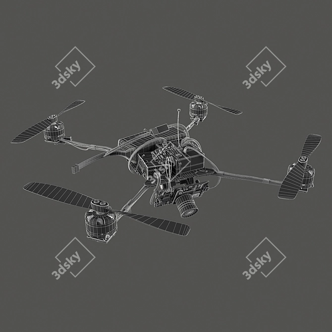 DIY Quadcopter Kit: Affordable, Homemade Design 3D model image 2