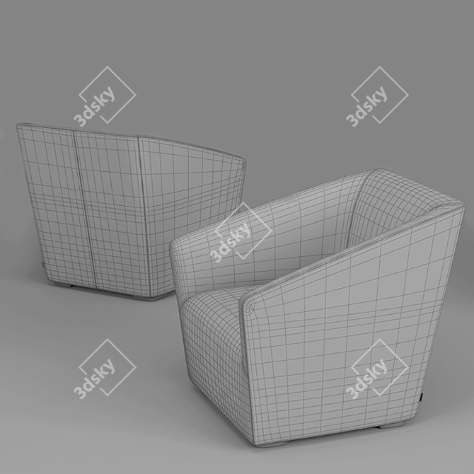 Vitra Lounge Chair: Chic & Comfy 3D model image 3