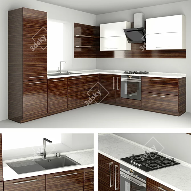 Modern SMART Kitchen Set 3D model image 1