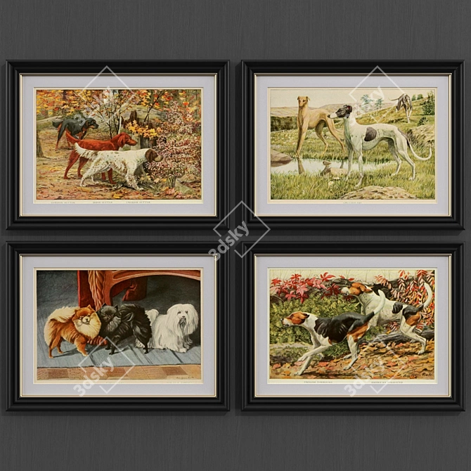 Contemporary Dogs Art Collection 3D model image 2