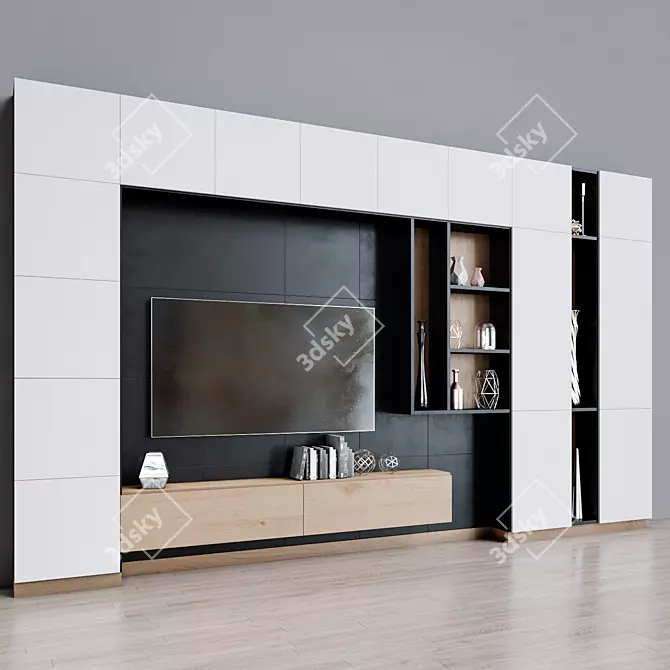 Sleek TV Zone: Modern Design 3D model image 2