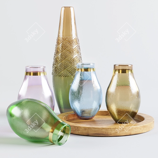 Stylish Glassware Set 3D model image 1