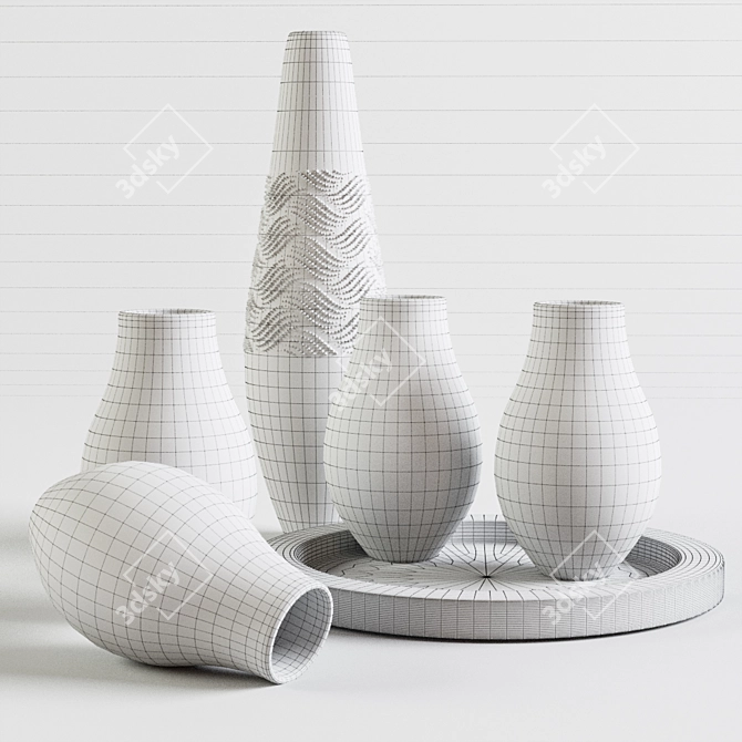 Stylish Glassware Set 3D model image 2