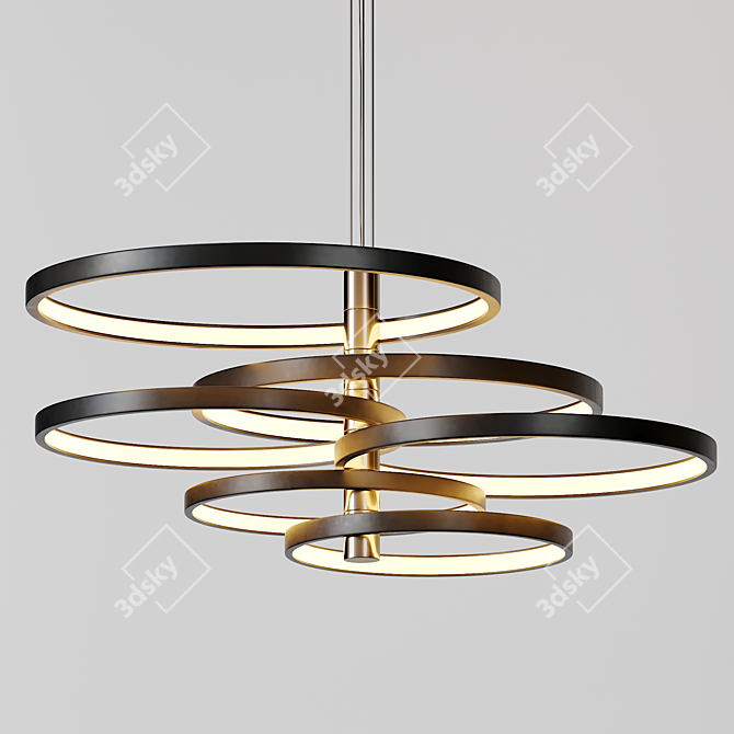 Elevate your space with Hoopla Pendant 3D model image 1