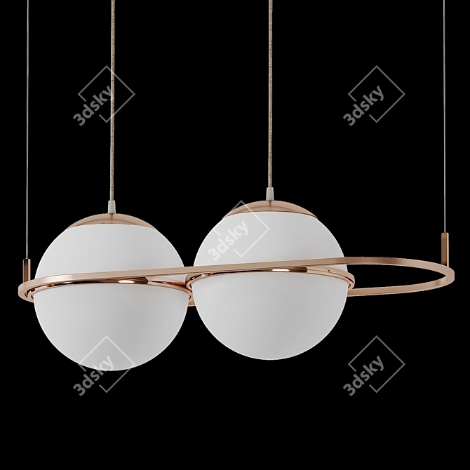 Elegant Decò Pendant Lamp 3D model image 1