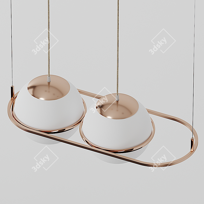 Elegant Decò Pendant Lamp 3D model image 3