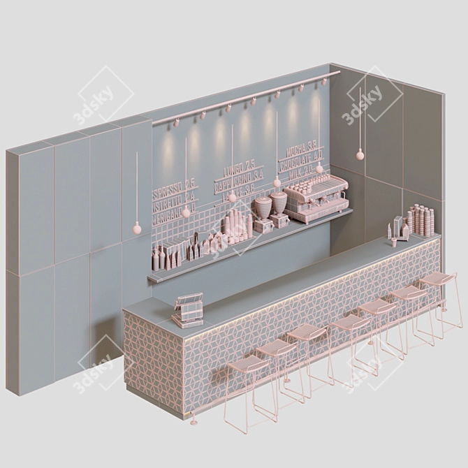 Eco-Friendly Cafe: Greenline 3D model image 3