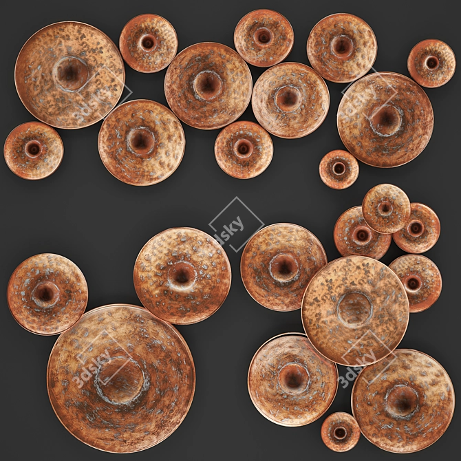 Title: Copper Disc Wall Art 3D model image 1