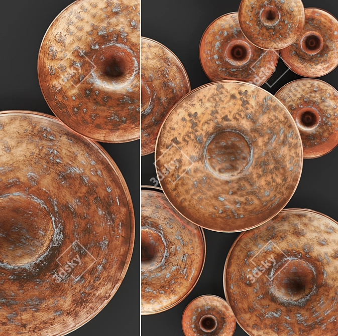 Title: Copper Disc Wall Art 3D model image 2