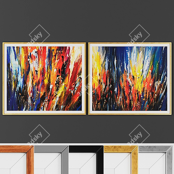 Modern 2-Piece Picture Set 3D model image 1