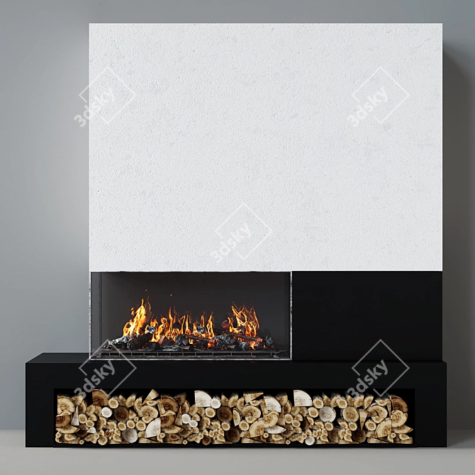 Sleek Modern Fire Pit 3D model image 1