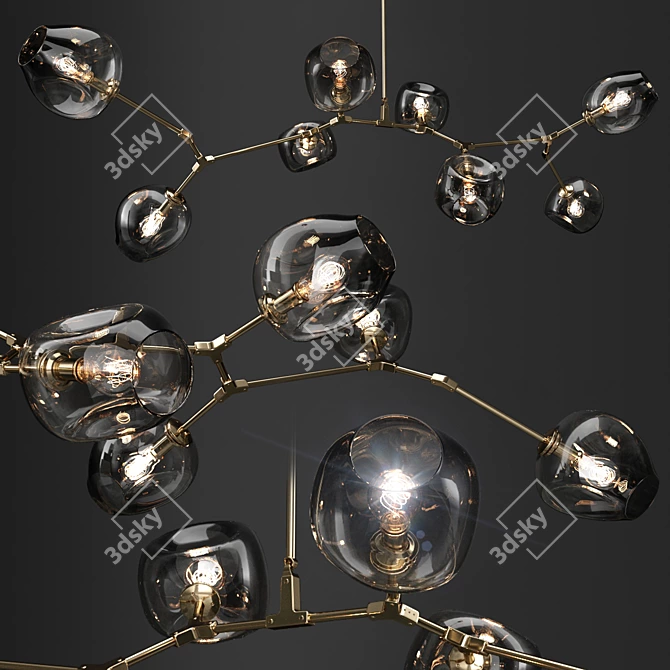 Branching Glass Chandeliers: Versatile Elegance 3D model image 3