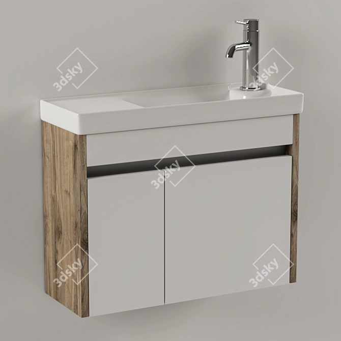 Elegant Slim Bathroom Cabinet 3D model image 1