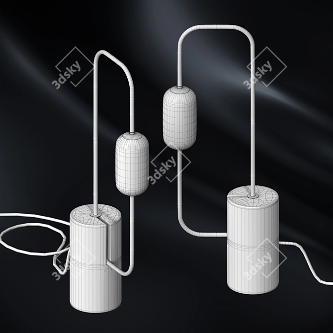 Elegant Marble Table Light 3D model image 2