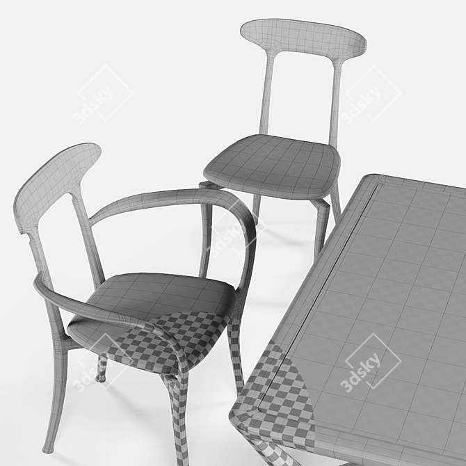 Elegant Ceccotti Dining Set 3D model image 3