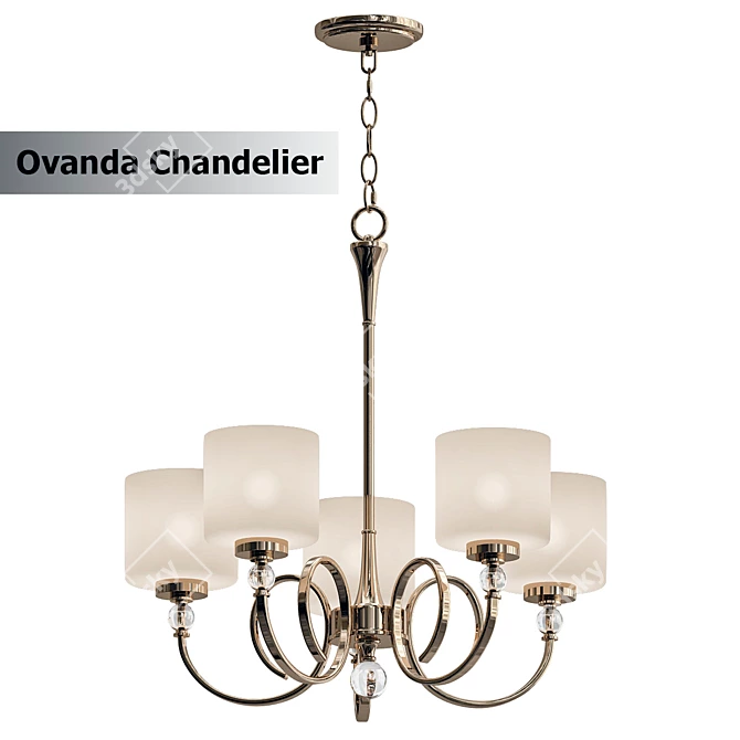 Elegant Ovanda Brass Chandelier 3D model image 1