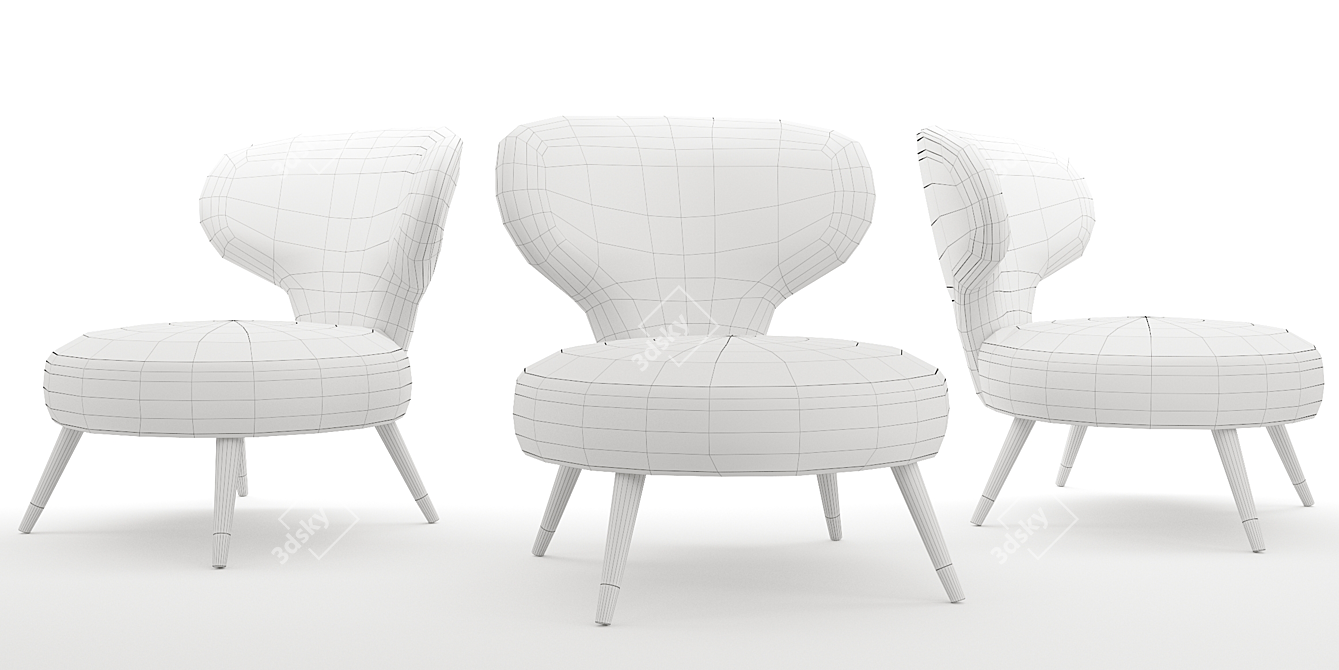 Elegant Compact Tirolo Chair 3D model image 3