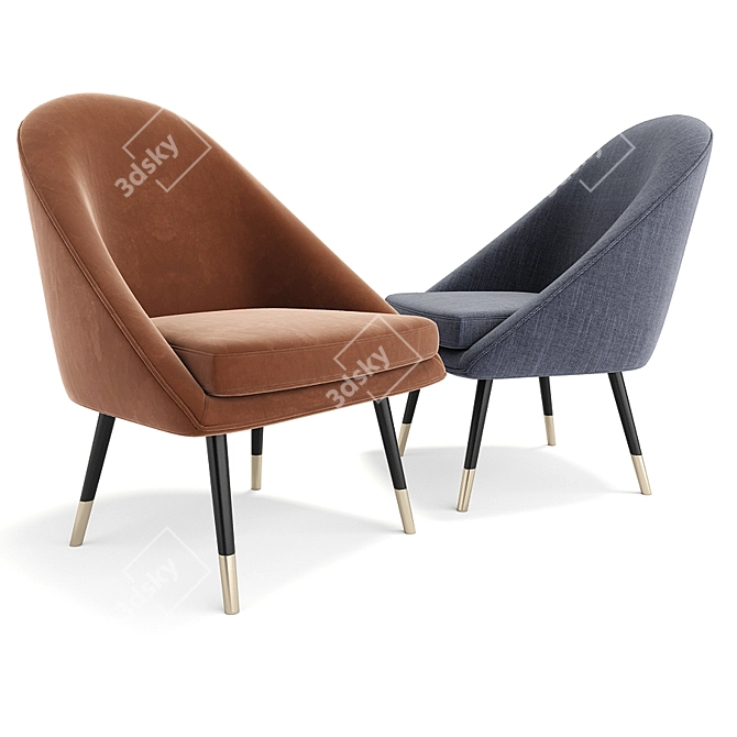 Cult Audrey Tub Chair Set: Chic and Comfortable 3D model image 2