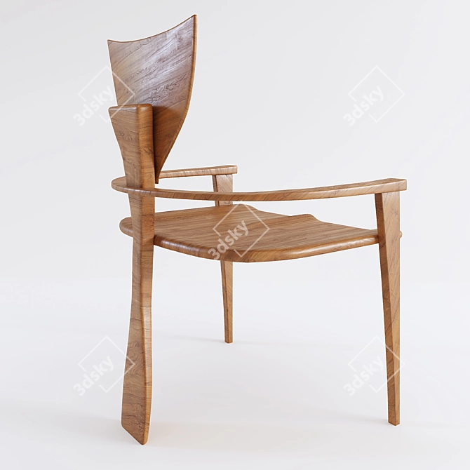 Elegant Finback Chair: Sleek Design & Unparalleled Comfort 3D model image 2