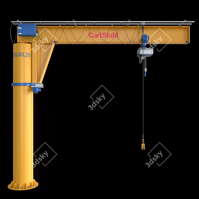 Vintage Crane Lift Set 3D model image 1