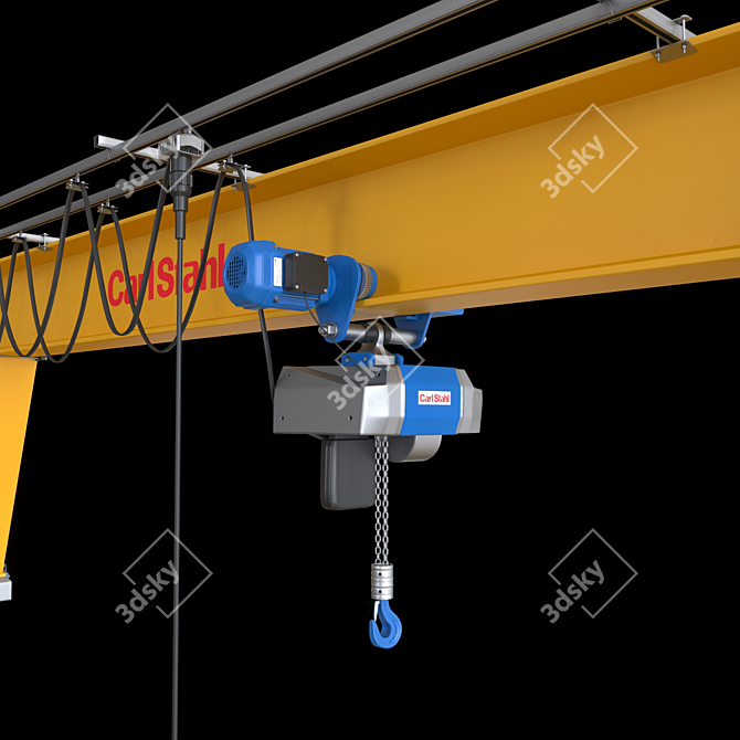 Vintage Crane Lift Set 3D model image 2