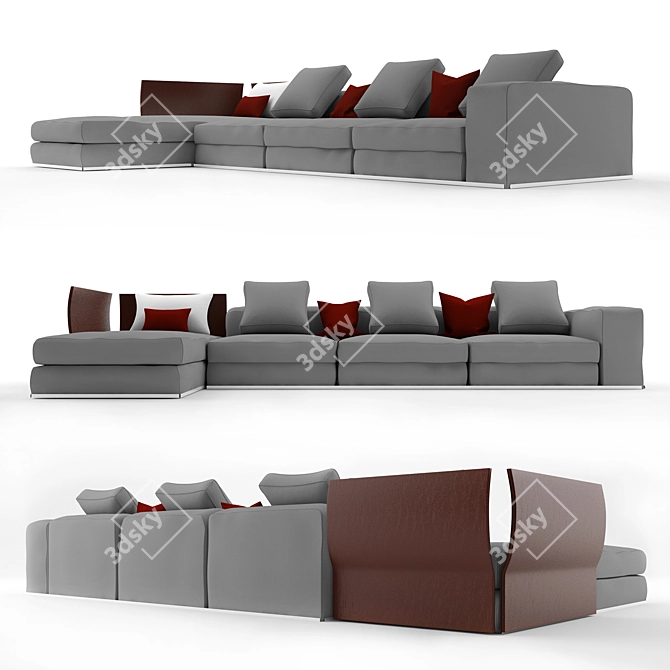 Modern Minotti West Sofa - 3ds MAX 2015 + Vray 3.60 3D model image 1