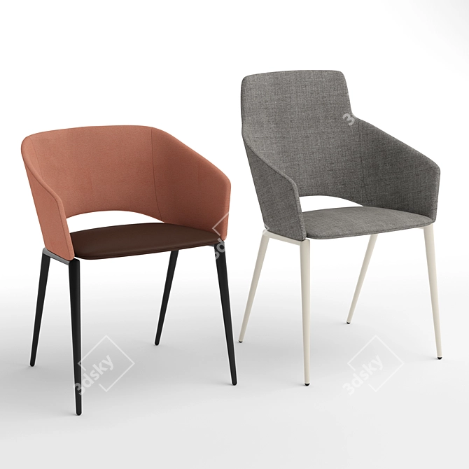 Sleek Zanotta Tusa Chair 3D model image 2