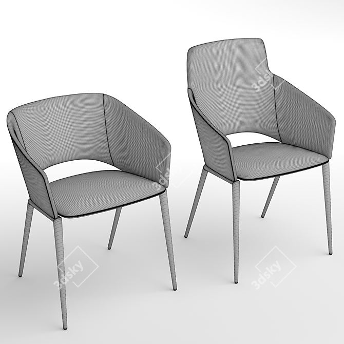 Sleek Zanotta Tusa Chair 3D model image 3