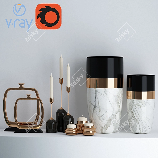 Elegant Poly Decor Set 3D model image 1