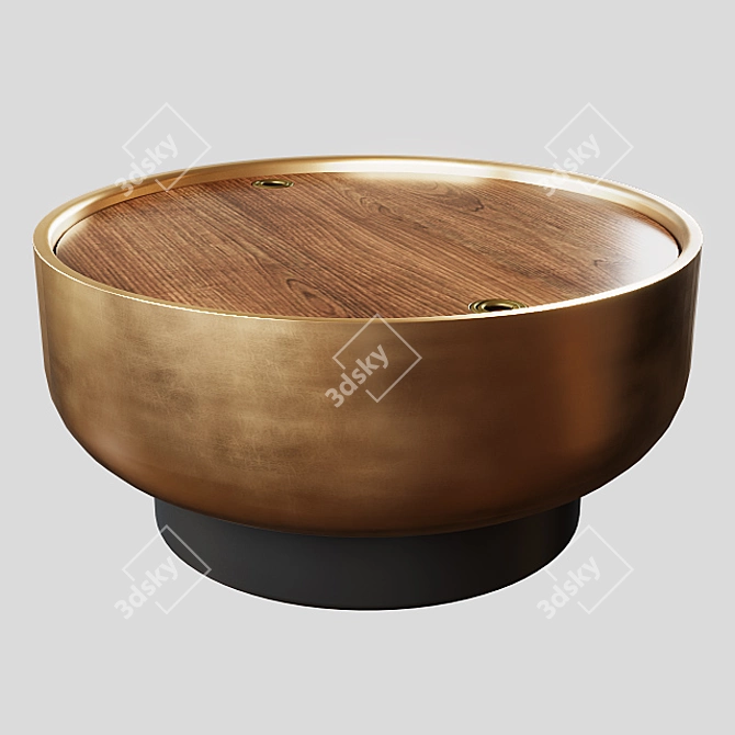 Sleek Drum Coffee Table 3D model image 1