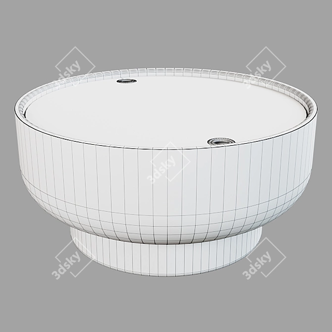 Sleek Drum Coffee Table 3D model image 2