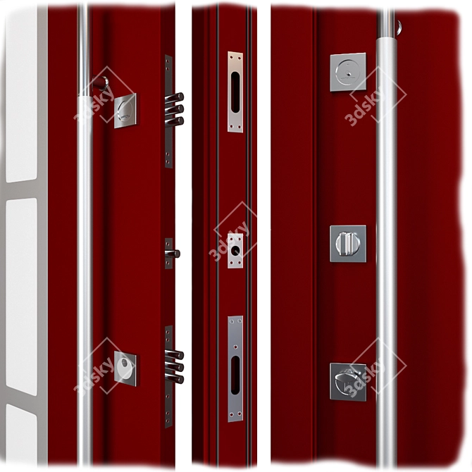 Premium Inox S-9 Entrance Door 3D model image 2