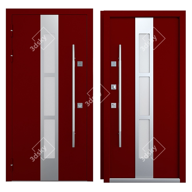 Premium Inox S-9 Entrance Door 3D model image 3