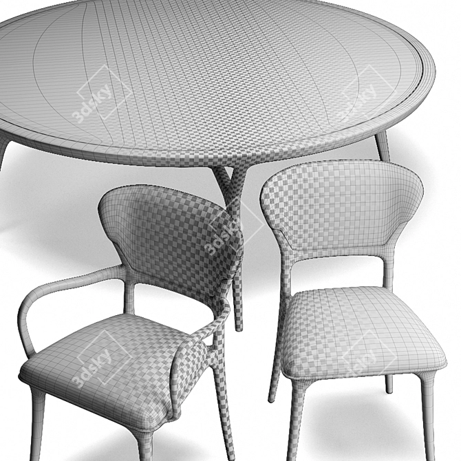 Elegant CeccottiCollezioni Dining Set 3D model image 3