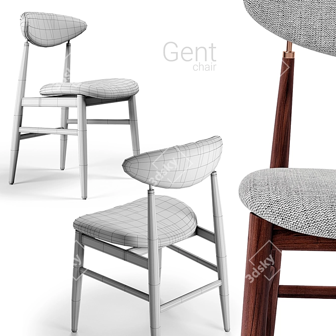 Modern Classic Chair: Gubi Gent 3D model image 3