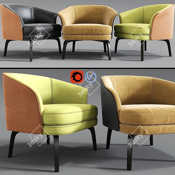 Elegant Poltrona Frau Nivola Armchair 3D model image 1