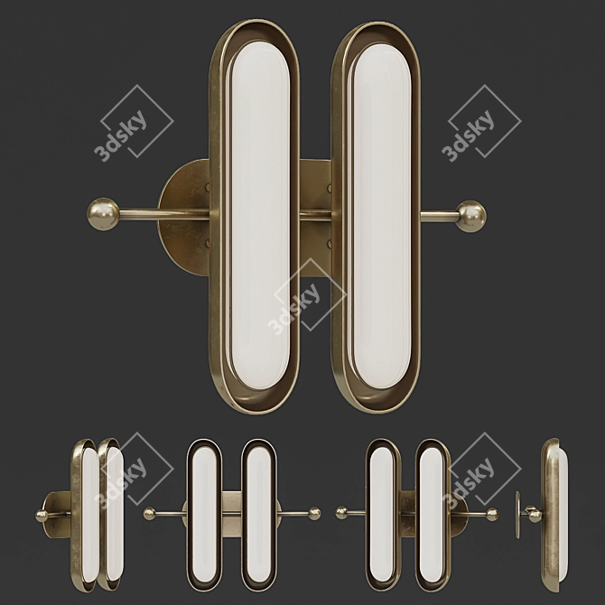 Vintage Brass Circuit 2 3D model image 1