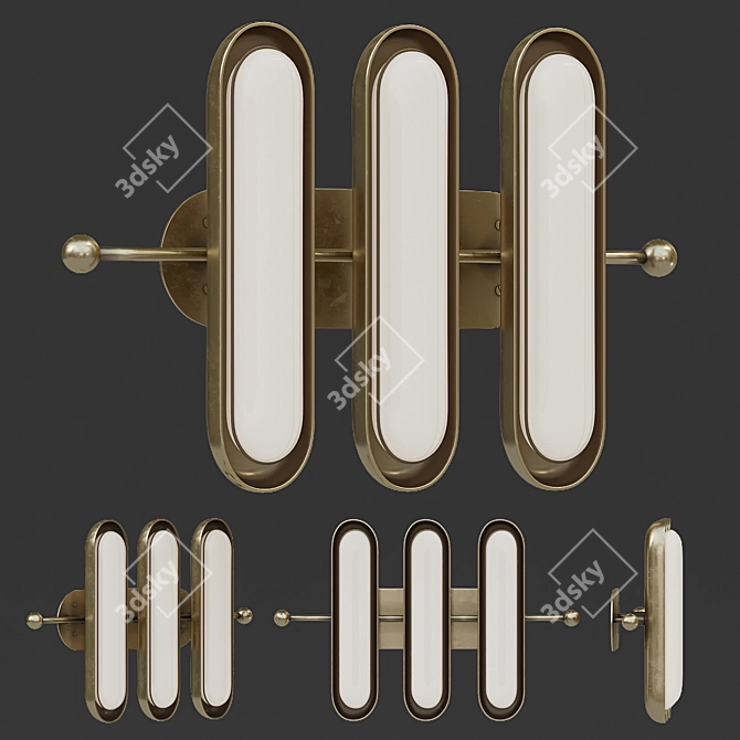 Brass Circuit 3 Wall Sconce 3D model image 1