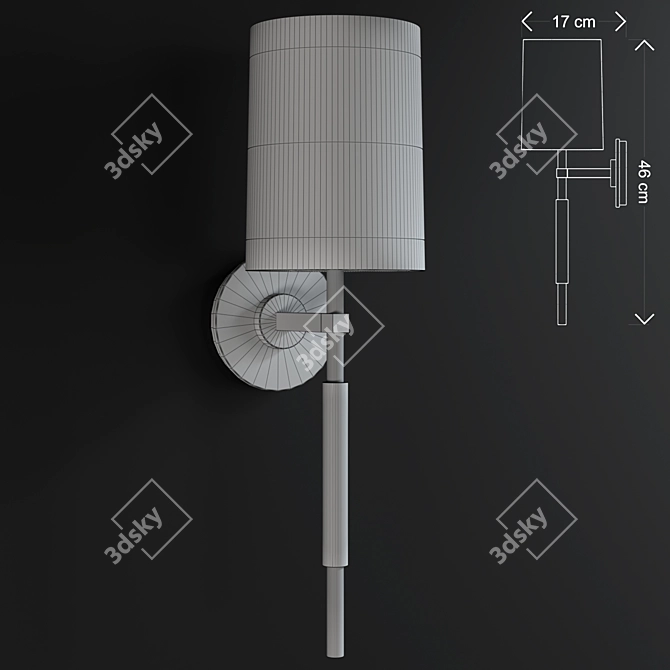 Sleek Clout Tail Sconce 3D model image 3