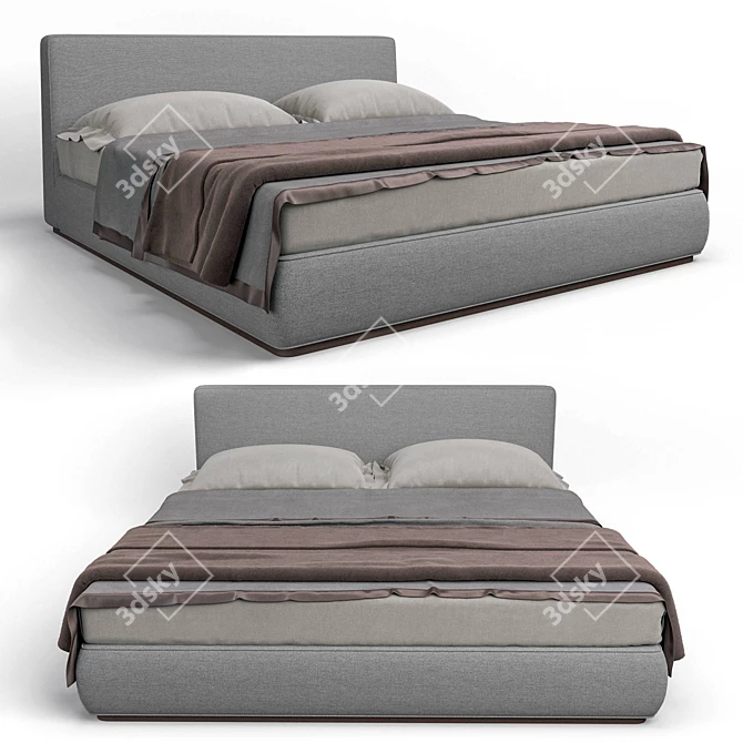 Powell Contemporary Bed 3D model image 1