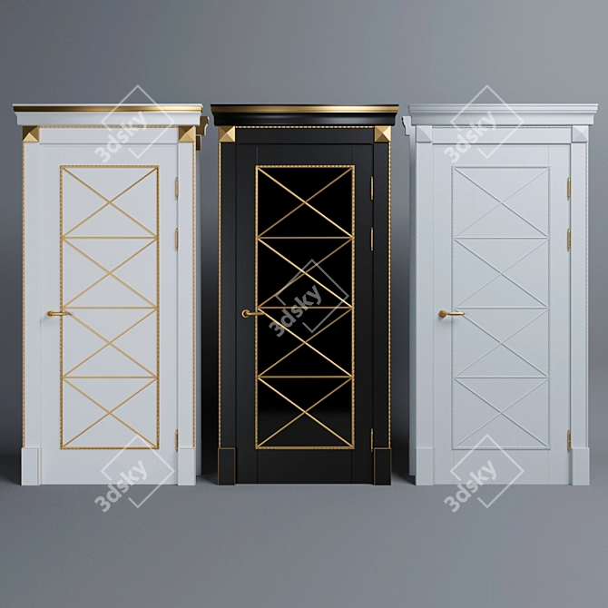 Elegant Tiana Interroom Door 3D model image 1