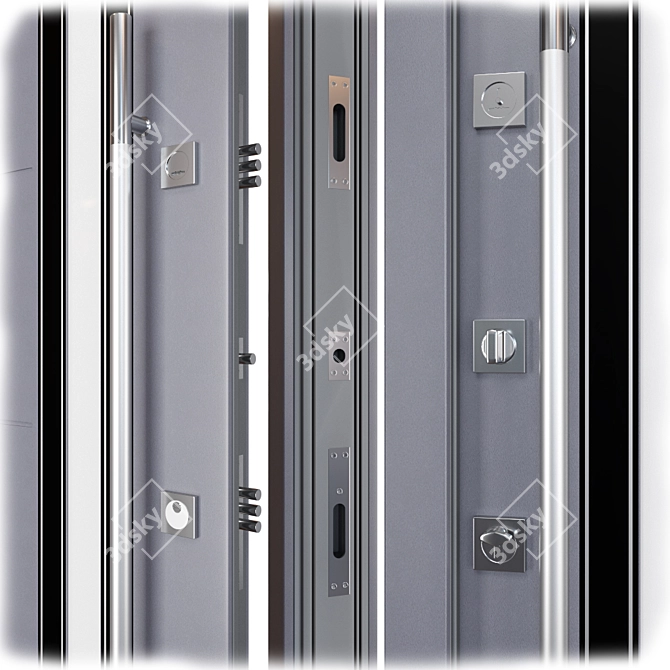 Sleek Inox S-11 Steel Door 3D model image 2