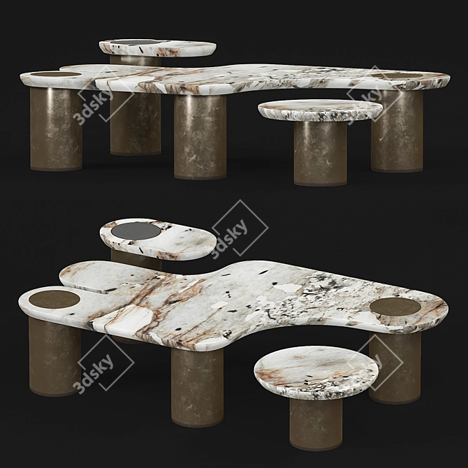 Elegant Interlude Marble Table 3D model image 1