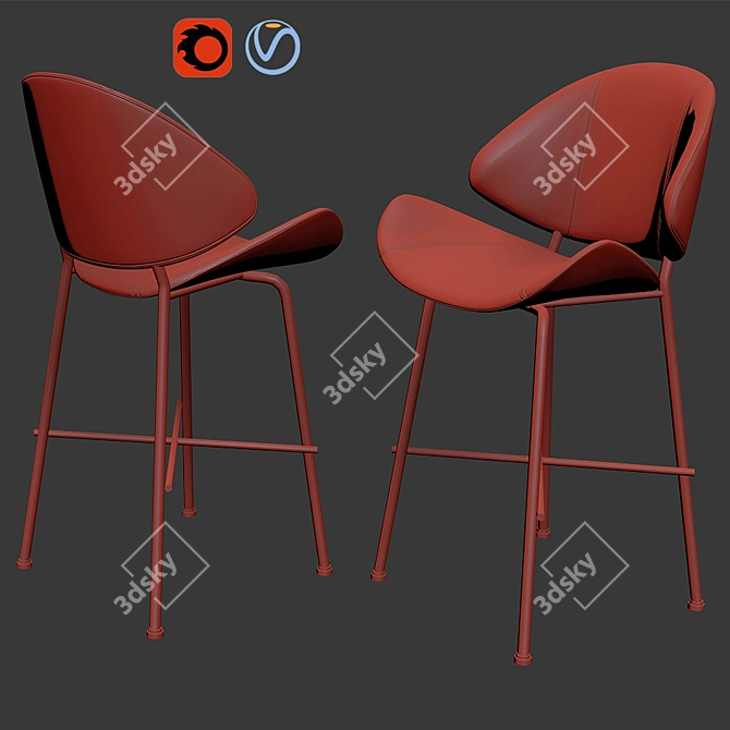 Elegant Cheri Bar Stool 3D model image 3