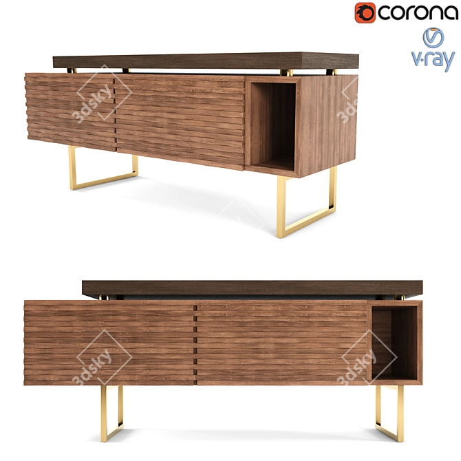 Contemporary Benacun Sideboard 3D model image 2