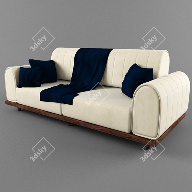 Turkish Elegance: D 2600mm Sofa 3D model image 2