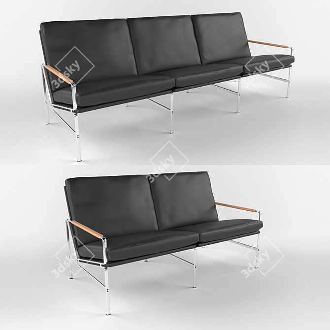 Modern Danish Design Sofas 3D model image 1