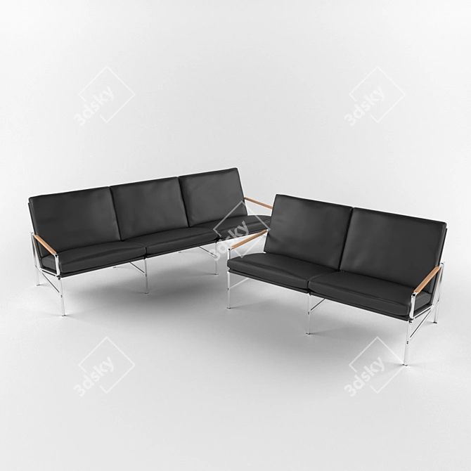 Modern Danish Design Sofas 3D model image 2