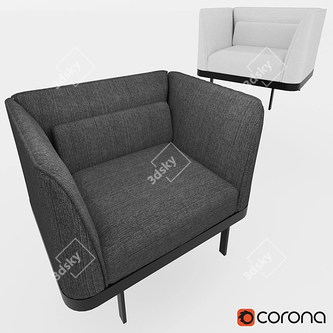 Stylish Luna Armchair: Perfectly Crafted 3D model image 1