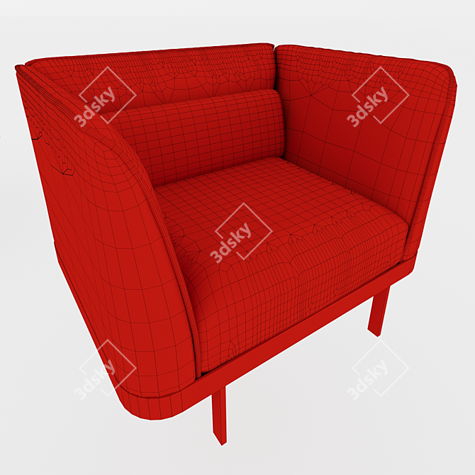 Stylish Luna Armchair: Perfectly Crafted 3D model image 3